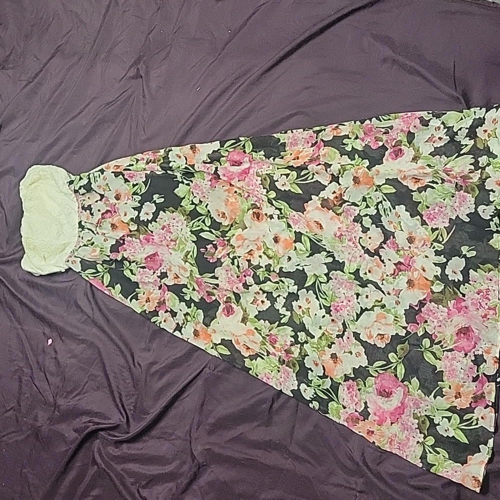 Long flower print dress